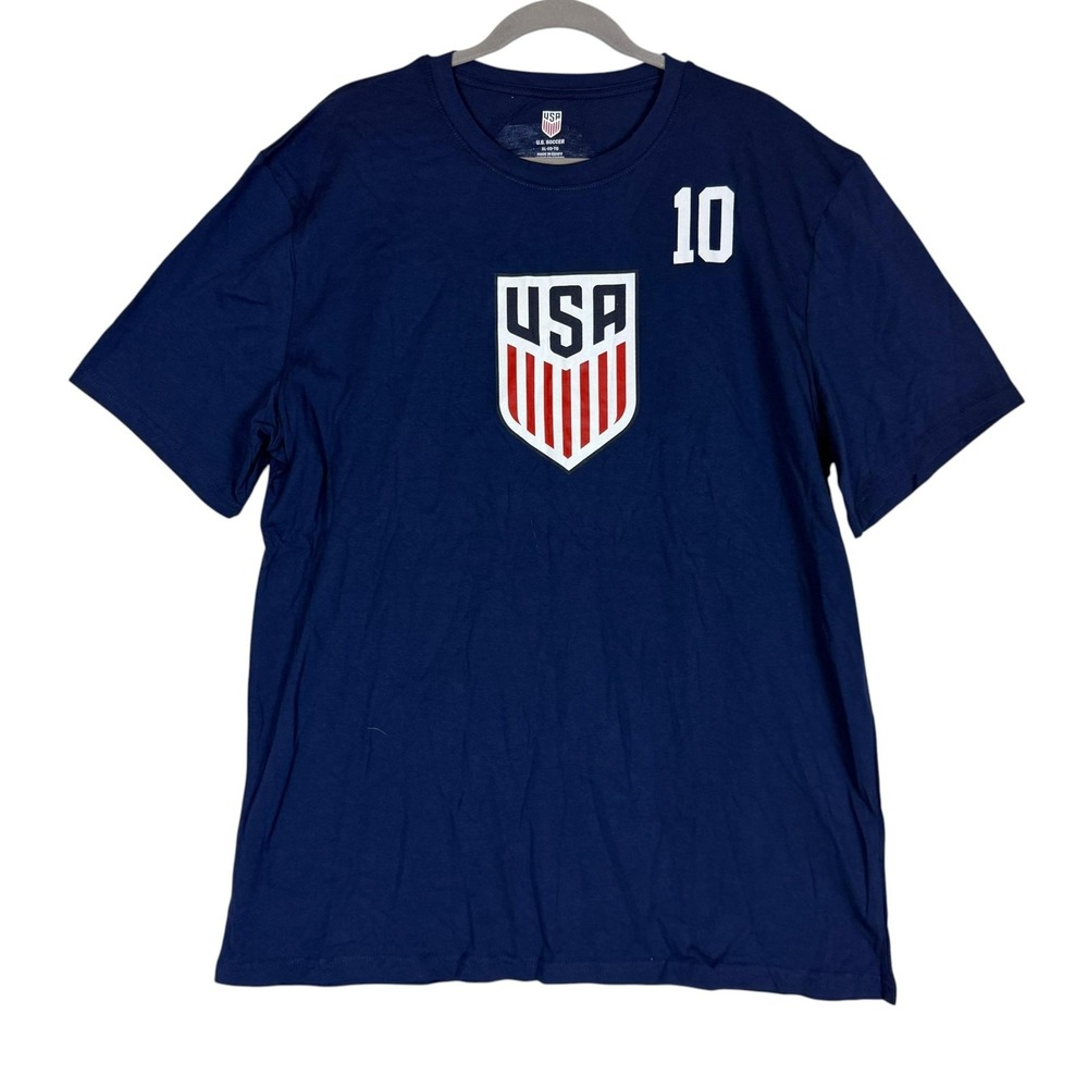 United States Shirt Mens XL Blue Soccer U.S. Soccer Pulisic 10 Tee Top